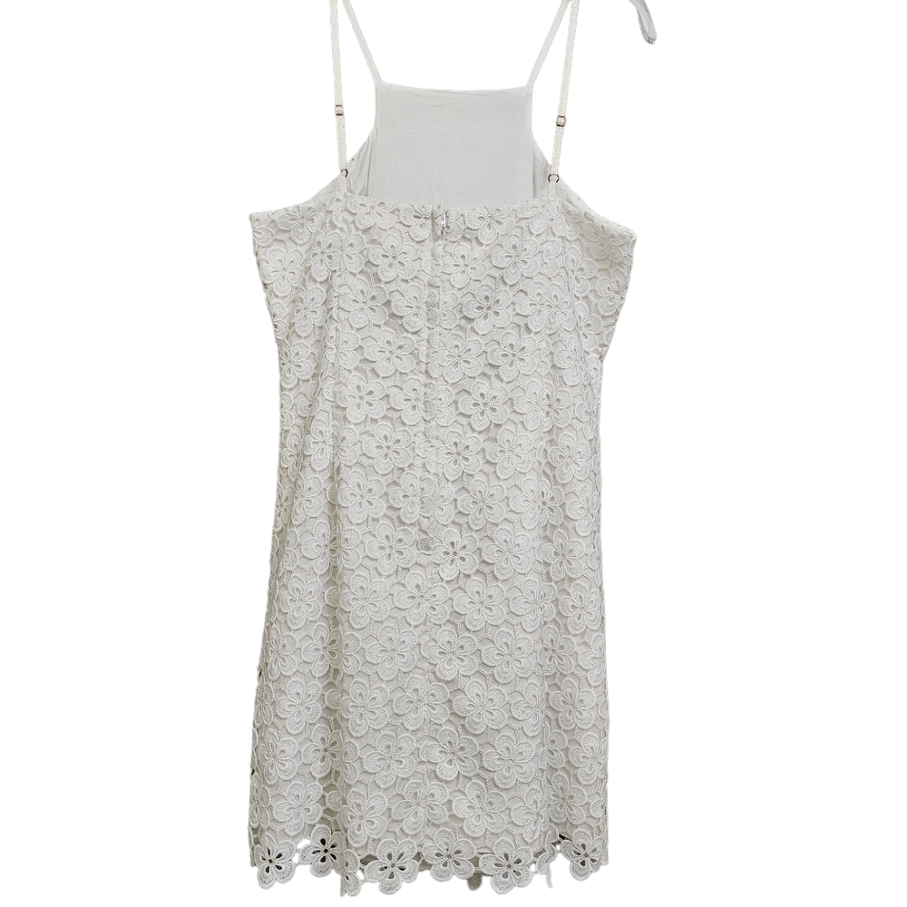 Lilly Pulitzer Katie Cut Out Daisy Resort Irradecent White Floral Lace Dress - Picture 8 of 16